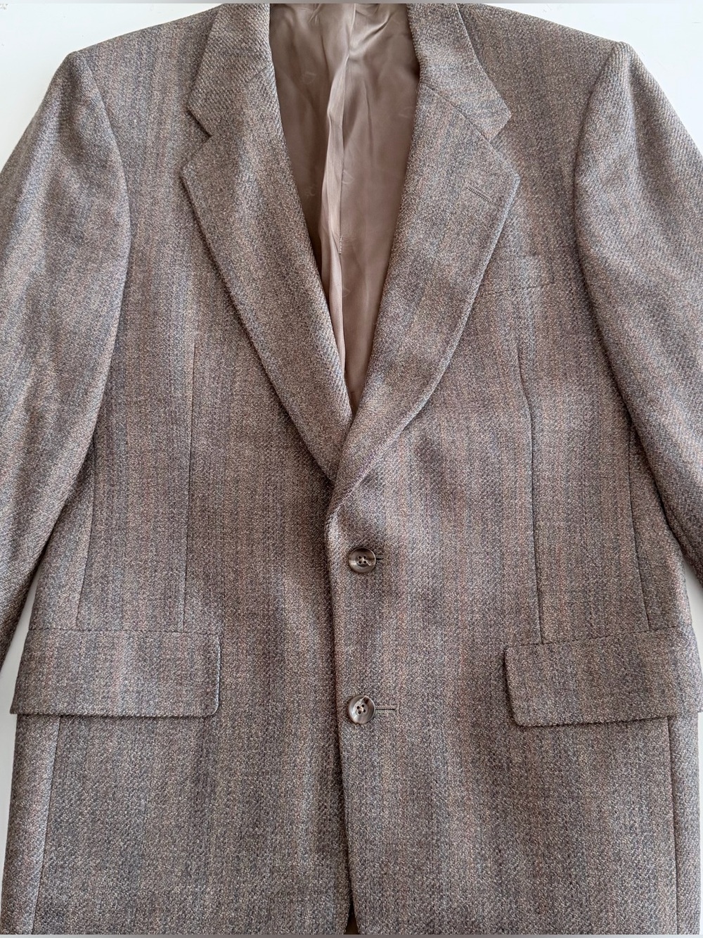 Vintage 80s Christian Dior Monsieur Wool Blazer Brown Tweed Sport Coat